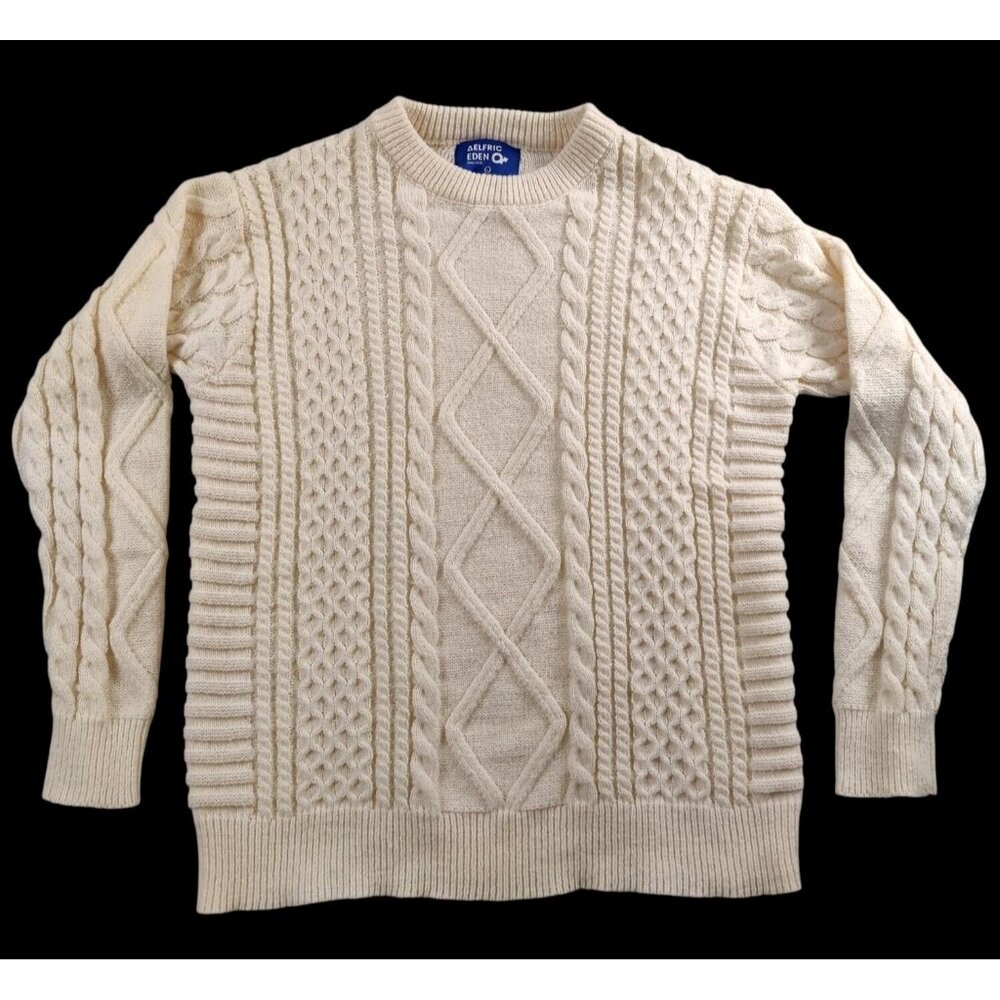 Aelfric Eden Women's Cable Knit Fisherman Sweater Size L